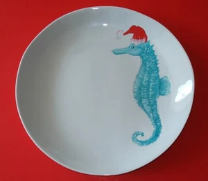Sigrid Olsen Christmas Seahorse Dinner Plates Set of 4 - Turquoise Melamine NWT - Picture 1 of 7