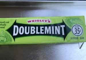 Wrigley's - Gomma DOPPIA MENTA - "Solo 35 Centesimi" - Per Confezione -VINTAGE -Nuova mai aperta - Foto 1 di 4