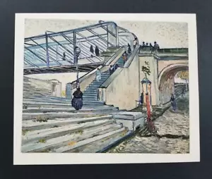 Van Gogh "Il ponte a Trinquetaille" litografia a colori offset montata 1950 - Foto 1 di 5