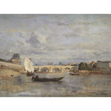 Felix Ziem Le Pont Royal Paris C1859 Painting Wall Art Canvas Print 18X24 In