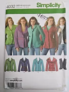 Coat Jacket Vest Wool Denim K5 8 10 12 14 16 Simplicity 4032 Sewing Pattern UC - Picture 1 of 8