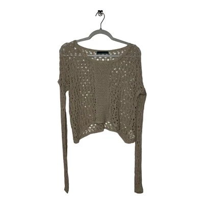 Velvet Graham By Spenser  Sweater Womens Large Tan Beachy Festival Linen Crochet - Image 1 of 4