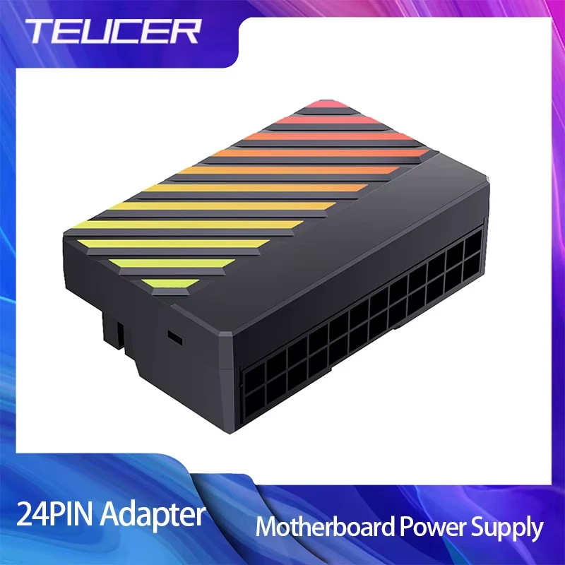TEUCER ARGB 24Pin ATX Adapter 90° Converter 24PIN Adapter Suitable for 24PlN Mot - Bild 1 von 4