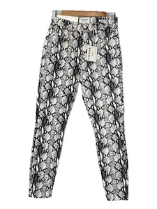 NWT Frame Denim Ultra High-Rise Women’s Jeans Snake Print Size 26 Made In USA - Picture 1 of 12