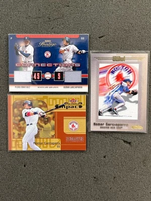 2003 Playoff GU Dual Jersey Nomar Pedro + Fleer Avant + Maximum Impact Gold #’d - Image 1 of 4