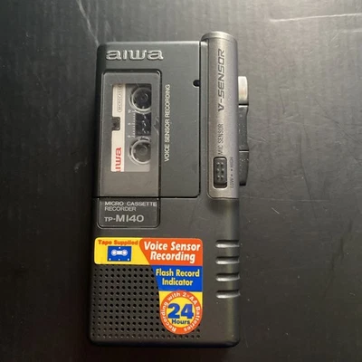 Vintage AIWA TP M140 Dictation Device Micro Mini Cassette Recorder with tape  - Image 1 of 4