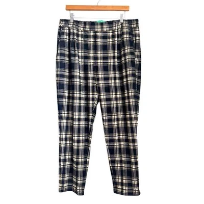 Pantalón Benetton Mujer XL a Cuadros Negro Beige Academia Preppy Grunge Foto 1 de 4