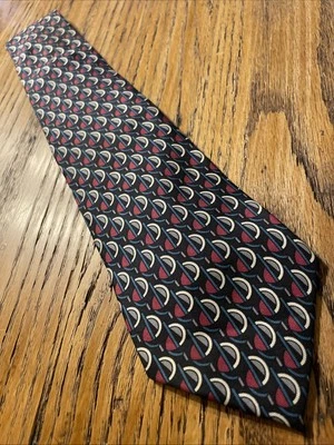 Vintage EUC L’Atelier Geometric Silk Tie USA Men’s Necktie - Image 1 of 4