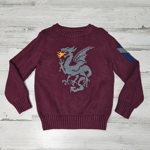 BABY GAP Jungen 5 Kleinkind weinrot Drachen Pullover Langarm - Bild 1 von 6