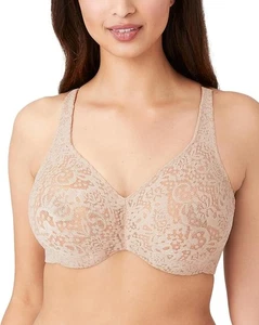 WACOAL Halo Lace Unlined Full Coverage Underwire Bra TOAST 34D - Picture 1 of 7