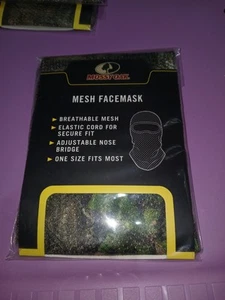 Mossy Oak Hunting Mesh Facemask Camo Green One Size Fits Most/Form Fit - Picture 1 of 3