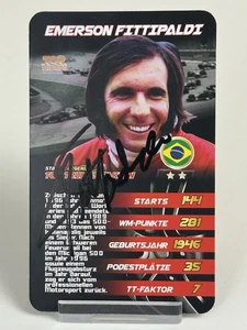2018 Top Trumps Grand Prix Helden 2 Emerson Fittipaldi - Signed - Picture 1 of 2