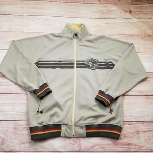 Chaqueta LRG Para Hombre XL Beige Cultiva Pista Cremallera Completa Rasta Rayas Ropa de Calle Logo - Imagen 1 de 13