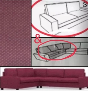 IKEA Kivik Dansbo Red Lilac 5Seat Sectional,3Seat Sofa,Corner Section COVER Wine - Picture 1 of 9