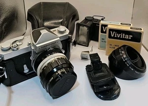 Nikkormat FT 35mm Camera 1.2 35mm Nikkor-O Nikon Lens Filters Flash Untested - Picture 1 of 19