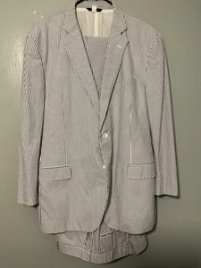Traje de hombre Brooks Brothers Madison Seersucker 2 piezas 46R, 41x 28 2 piezas - Imagen 1 de 6