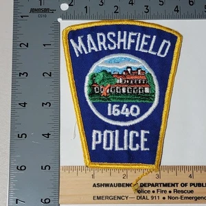 Parche Policía LE7B1 Massachusetts Marshfield Vintage - Imagen 1 de 2