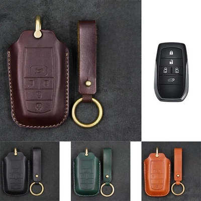 Funda de cuero genuino para llavero inteligente de coche para Toyota Previa Alphard 2014-2020 Foto 1 de 4