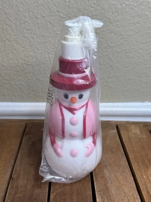 Vintage Avon Pink  Jolly Snowman Lotion Soap Dispenser Pump 7.5" Plastic - Image 1 of 4