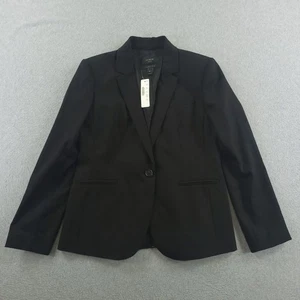 Blazer J Crew Mujer 10P Negro Lana Super 120s 1035 Traje Chaqueta Clásico Oficina - Imagen 1 de 16