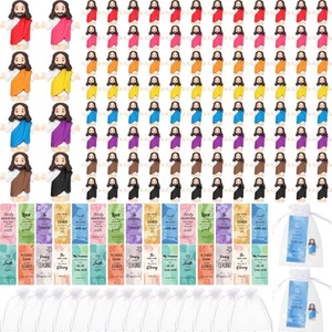 Barydat 100 Sets Mini Jesus Figurines Bulk Easter Gift Little Jesus Figures T... - Picture 1 of 7