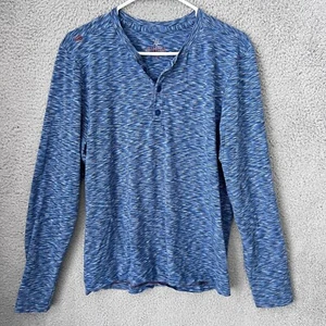 Camisa Rhone Hombre Mediana Azul Tinte Espacial Henley Manga Larga Algodón Pima Rendimiento - Imagen 1 de 13