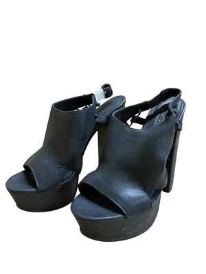 Sandalias Diesel Tulley Zapatos de salón Tacón Alto Plataforma Cuero Nobuck Negras 7.5 Foto 1 de 3