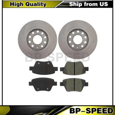 Rear Brake Pads Set + Brake Rotors Fits Volkswagen Beetle 2.0L 1.8L 2.5L - Image 1 of 4