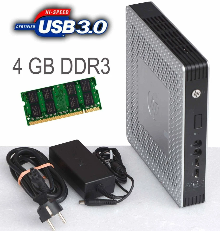 Micro Computer HP T610 AMD Dual Core CPU 4GB DDR3 RAM 2x SATA USB 3.0 Sound #T61 - Image 1 of 1