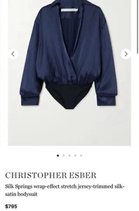 christopher esber Silk Spring Wrap-effect Stretch Jersey Bodysuit size AU4 - Picture 1 of 1