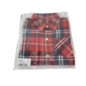 New Boys Little Red Plaid Flannel Button Front Shirt Size 6 LS - Picture 1 of 4