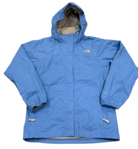 The North Face Girls HyVent Rain Jacket Light Blue Full Zip Hooded Size XL - Picture 1 of 8