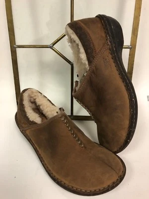 UGG Australia коричневый масло кожи меха мокасины плоский туфли женский размер 6 GUC - Изображение 1 из 4