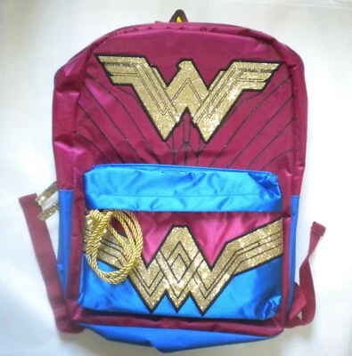 Nueva Mochila DC Comics Mujer Maravilla Brillo Satinado Brillante Foto 1 de 3