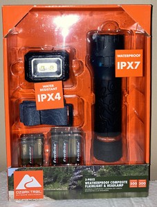 2-Piece Weatherproof Composite Flashlight & Headlamp by Ozark Trail