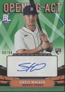 Steele Walker 2023 Topps Big League Opening Act Green RC Auto 06/99 #OAA-STE - Picture 1 of 2