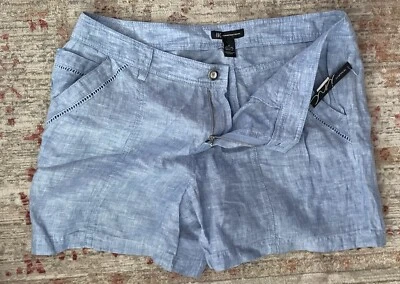 ¡¡NUEVO!! Pantalones Cortos INC Lino Azul Cambray Peso Pluma Preciosos Bolsillos XL NUEVO CON ETIQUETAS Foto 1 de 4