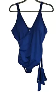 NWT Fortune Swimwear One Piece Swimsuit Blue 16W - Picture 1 of 5