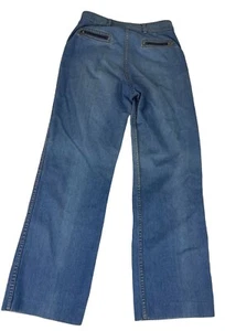 Vintage High Waisted Denim Jeans Women's 13-14 Juniors Blue Wide Leg 80s 90s - Picture 1 of 17