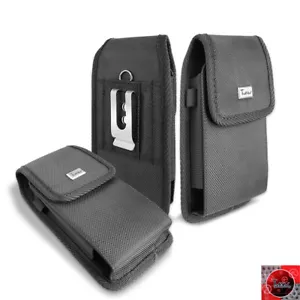 Canvas Vertical Rugged Pouch Case Belt Holster For iPhone SE 2022 Fits Otterbox - Picture 1 of 6
