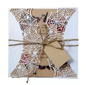 10Pcs Halloween Spiderweb Invitations Card Horror Party Invitations Cards Par... - Picture 1 of 5