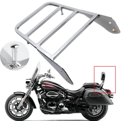 Backrest Sissy Bar Luggage Rack Fit For Yamaha V-Star 400 650 1100 1998-2011 Foto 1 de 4