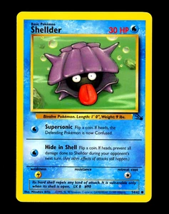 1999 Pokemon SHELLDER Fossil Set INK DOT ERROR Non Holo MISPRINT Card 54/62 WotC - Picture 1 of 3