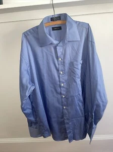 Claiborne Men's (17 36/37) Blue Button Up Dress Shirt - Picture 1 of 8