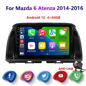 For Mazda 6 Atenza 2014-16 4-64GB Android Wireless Carplay Car Radio WIFI GPS - Photo 1 sur 18