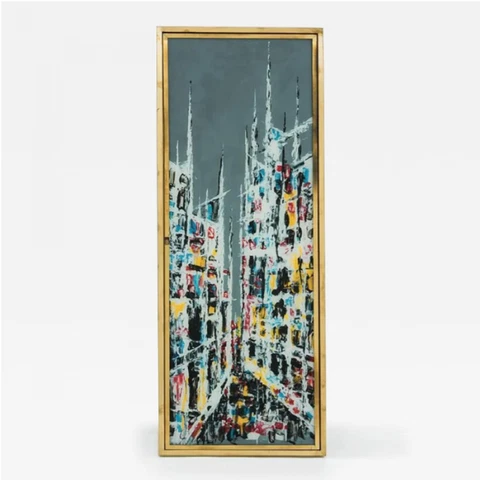Unique Large Three Way Makeup Mirror by Fontana Arte, Italy, 1955 Cover
