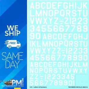 Techmod 48821 1/48 U.S. Letters & Numbers in White for aircraft wet decal 2pcs - Picture 1 of 4