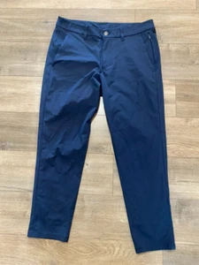 Pantalone Lululemon ABC Uomo 33X28 Slim Warpstreme Casual Elasticizzato Blu Navy - Foto 1 di 9