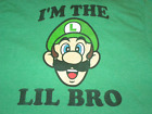 Official Nintendo Licensed "I'M The Lil Bro" Luigi Graphic Green Tshirt Size 2XL