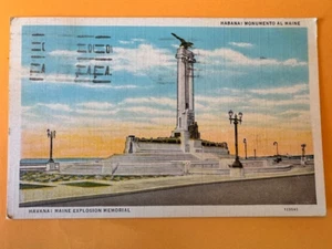 Cartolina: L'Avana: Memoriale dell'esplosione del Maine, spedita nel 1937 - Foto 1 di 2